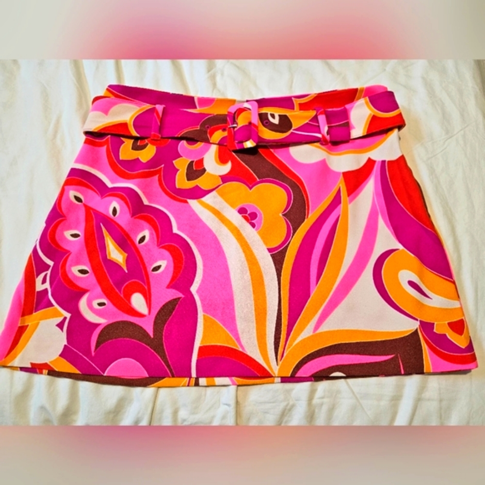 EXPRESS NWT,  multi color mini skirt, size L
